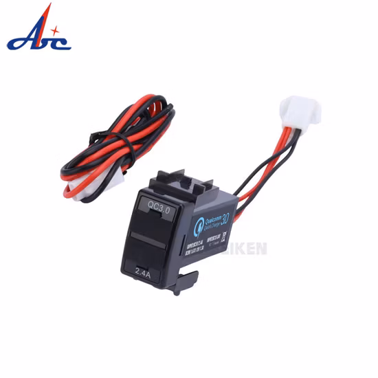 Fast 3.0 2.4A USB Socket Port Quick Mobile Phone Dual QC3.0 USB Charger with Cover for Nissan