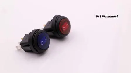 オンオフ 3 ピン丸型照光式 12V ロッカー スイッチ