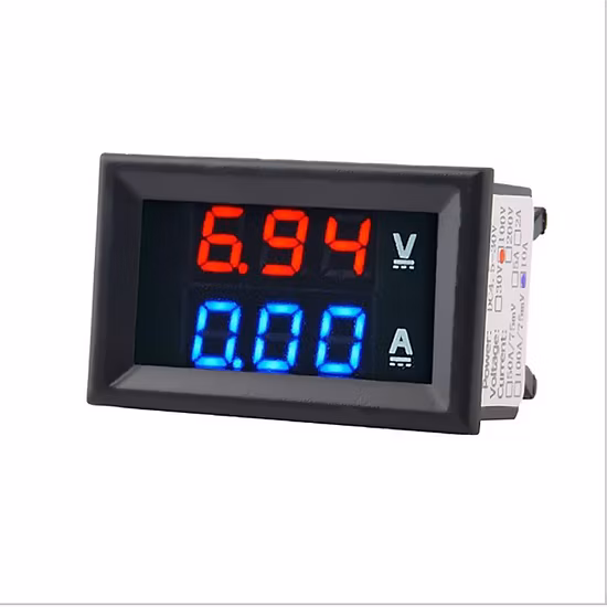 ミニデジタル電圧計電流計 DC 100V 10A パネルアンプ電圧電圧電流計テスター検出ツール青赤デュアル LED ディスプレイ
